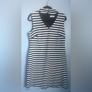 Calvin Klein Black and White Sleeveless Dress SZ L
